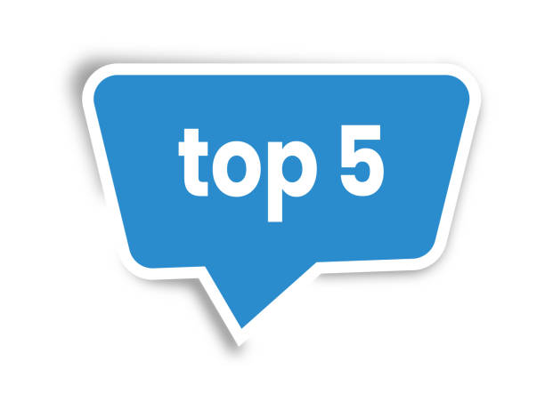 Top 5. Speech Bubble Vector Illustration - Badge, Sign, Icon, Symbol, Banner.